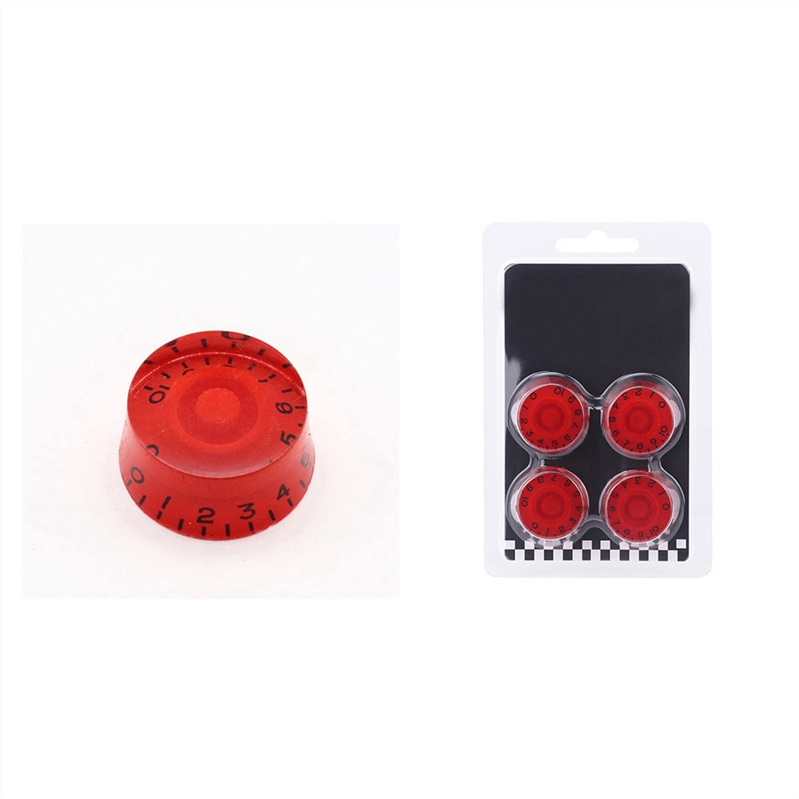 4 Pcs Acrylic Guitar Knobs - Metric Size Volume & Tone Control for Electric Guitar Parts (Crimson Black) - Perfect for DIY Guitar Upgrades & Customization