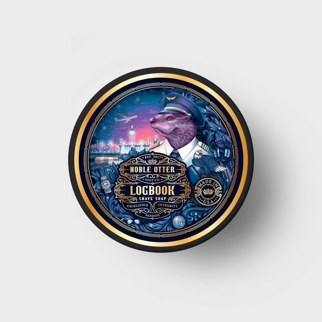 Noble Otter Logbook Shave Soap for Men - Premium Vegan Shaving Cream with Natural Ingredients - Perfect for Sensitive Skin & Daily Grooming Routine