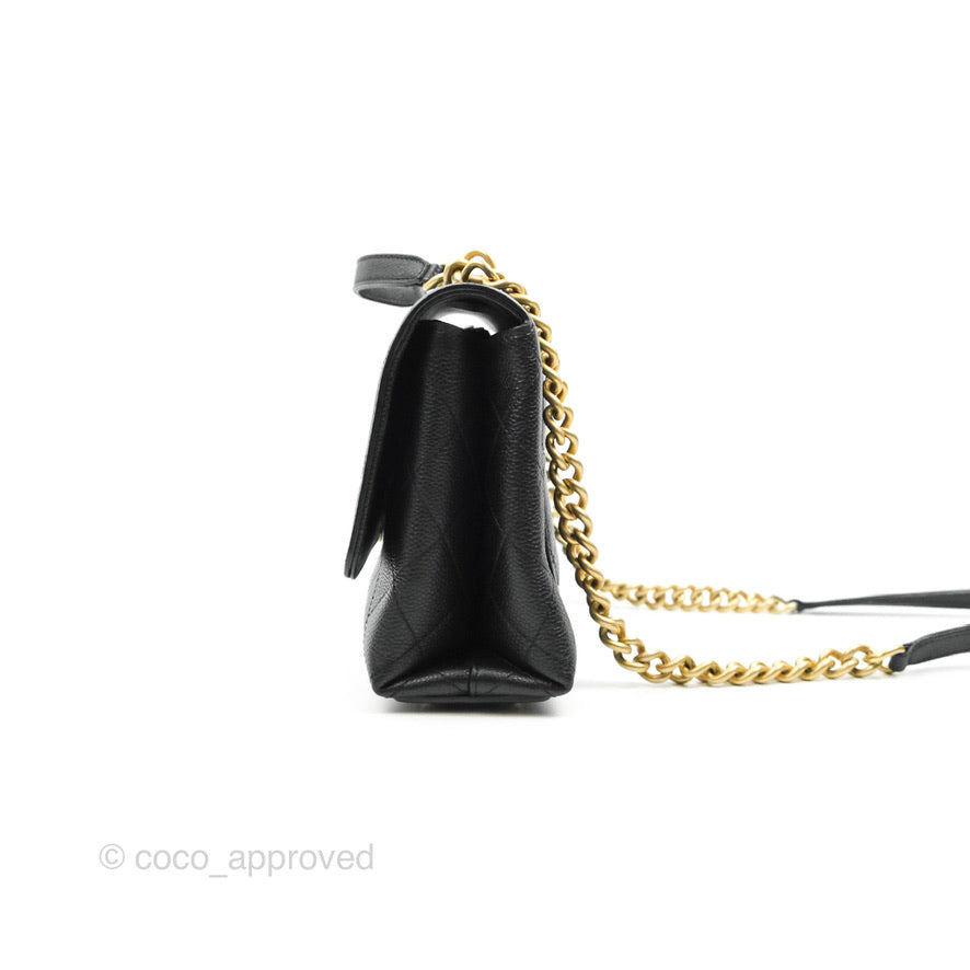 Chanel Chic Affinity Small Grained Calfskin Crossbody Bag in Black with Aged Gold Hardware - Perfect for Everyday Luxury & Evening Events