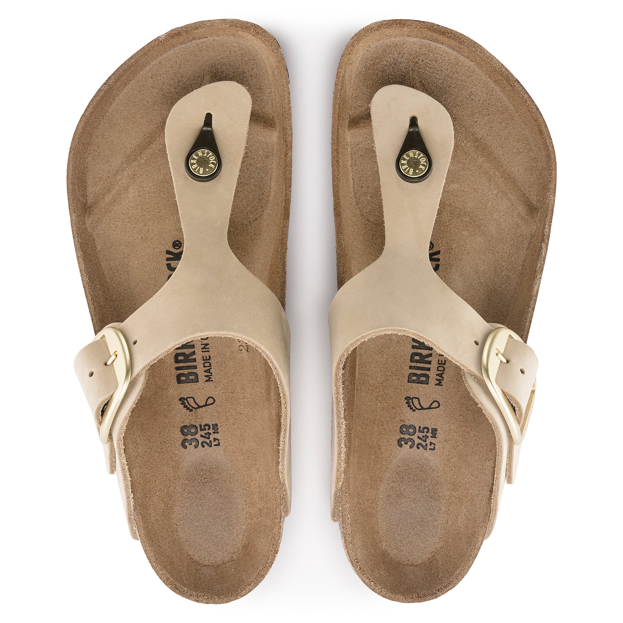 Birkenstock Gizeh Big Buckle Sandals - Women's Nubuck Leather Comfort Sandals in Sandcastle | Perfect for Summer, Beach, and Casual Outfits