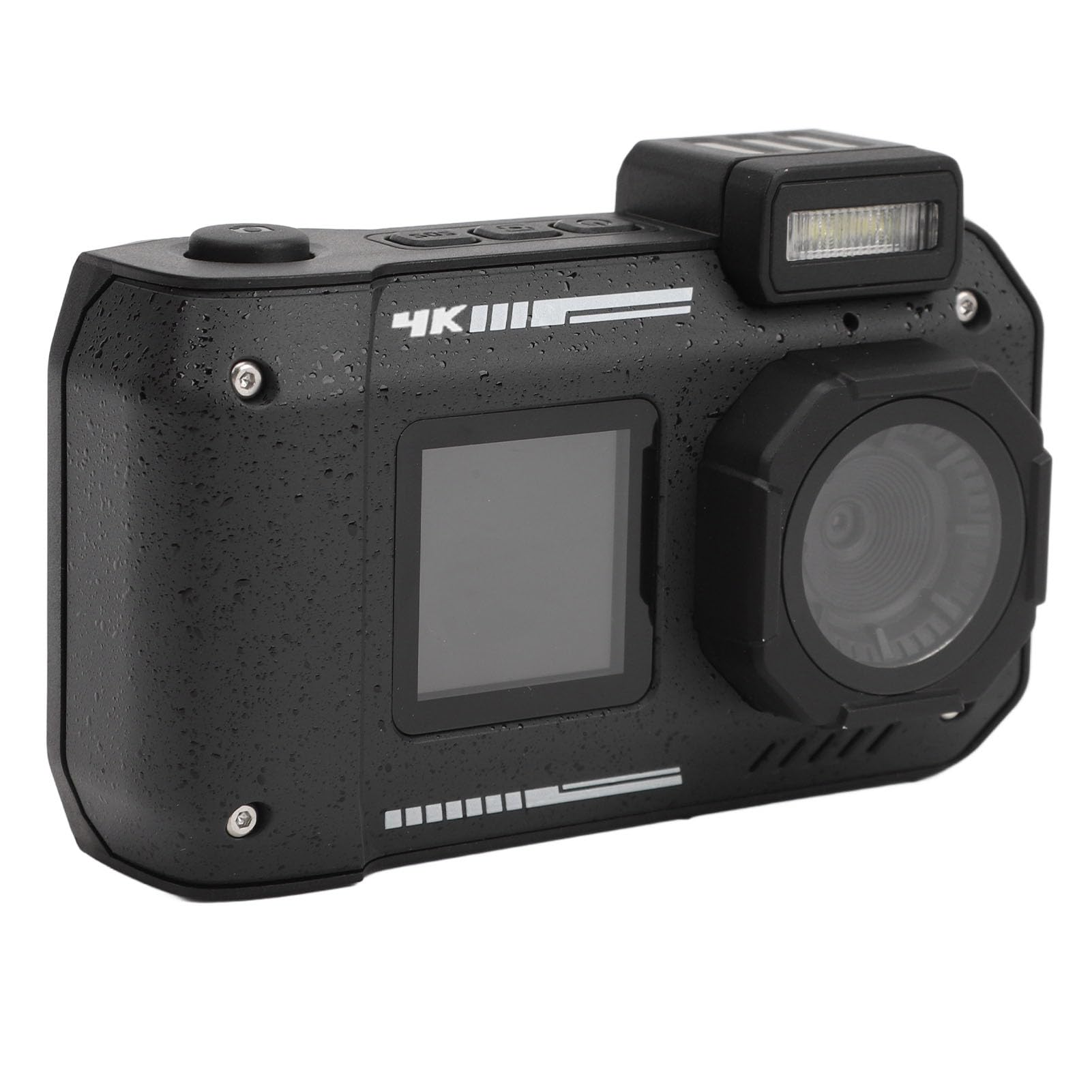 4K 65MP Underwater Digital Camera with 10x Zoom & Dual Screen - Waterproof Snorkeling Camera for Diving, Swimming & Marine Photography (Black) - Perfect for Travel, Beach Vacations & Underwater Adventures