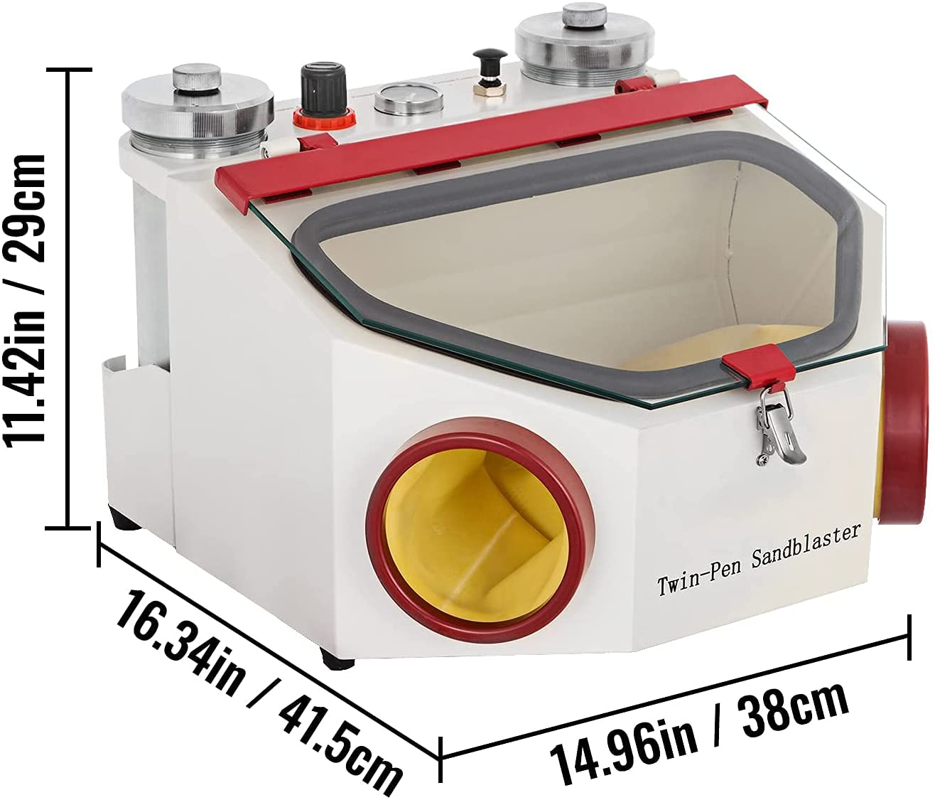 BONEW Double-Pen Dental Sandblaster - Fine Sand Blasting Machine for Dental Lab | Perfect for Crowns, Bridges & Implant Cleaning