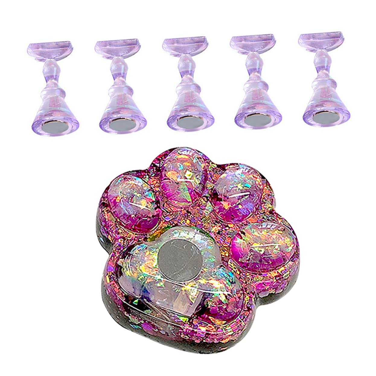 FOMIYES Nail Art Practice Stand - Magnetic Acrylic Nail Holder for Press On & Crystal Nails - Professional Nail Art Training Tool for Salon & Home Use