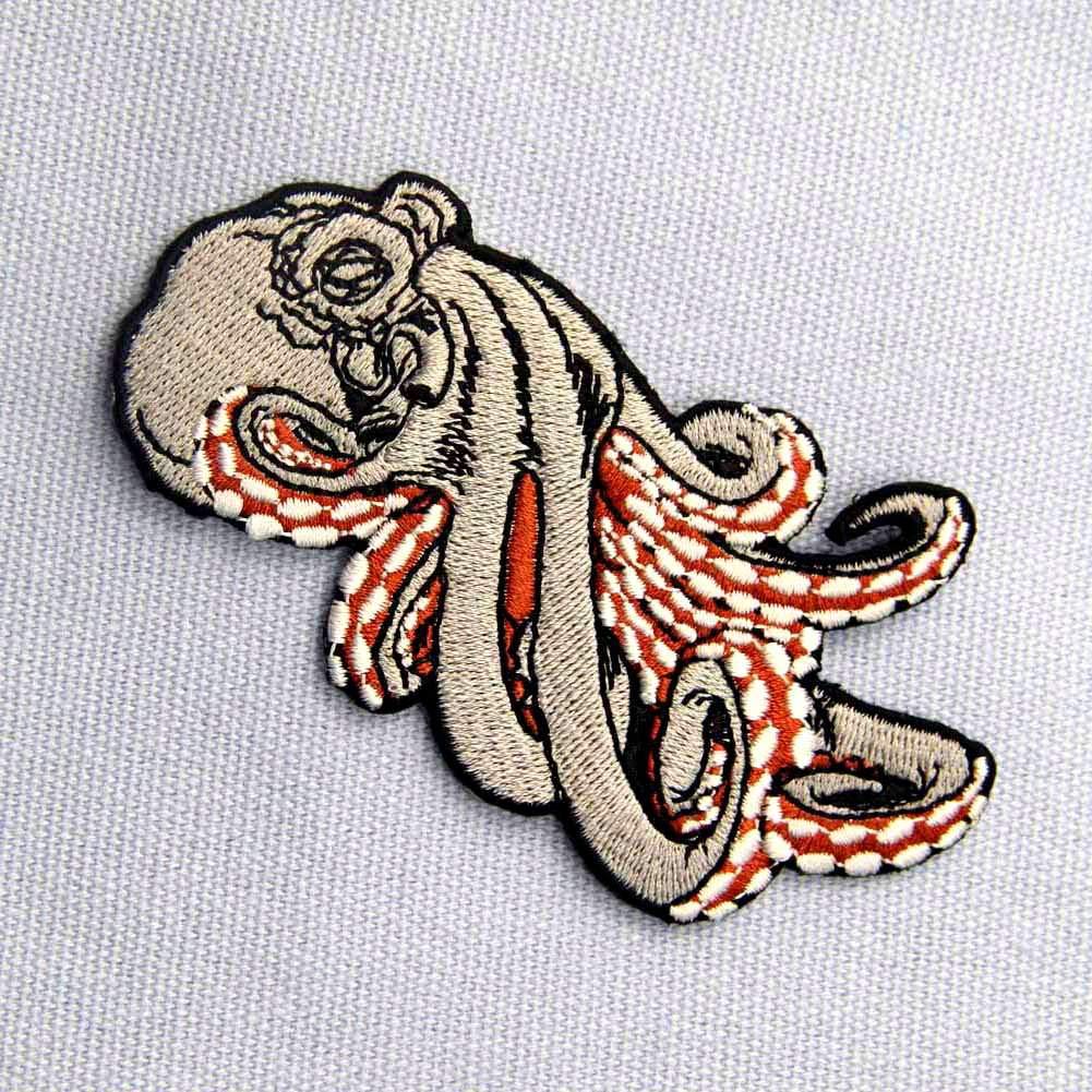 Octopus Embroidered Patch - Iron On or Sew On Badge for Jackets, Backpacks & DIY Crafts - Unique Emblem for Cosplay, Denim & Custom Clothing