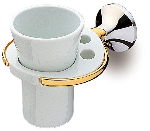 White Porcelain Toothbrush Holder - Secret Bath Filigrana Collection - Perfect for Bathroom Countertop & Vanity Organization