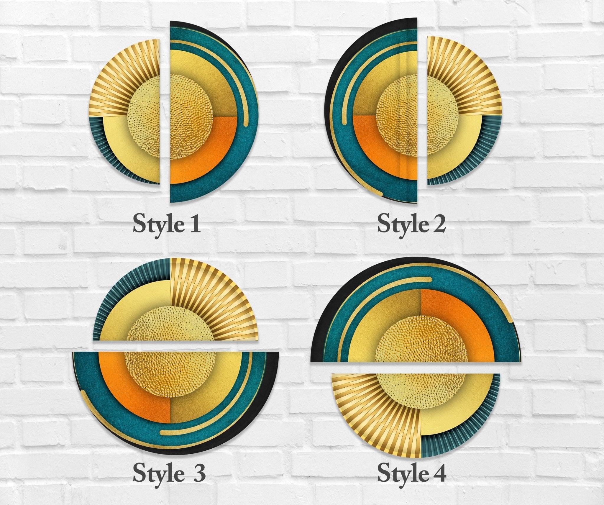 Abstract Yellow & Orange Glass Wall Art Set of 2 - Modern Handmade Glass Decor for Living Room, Bedroom, Office - Perfect for Home & Office Decor, Housewarming Gifts