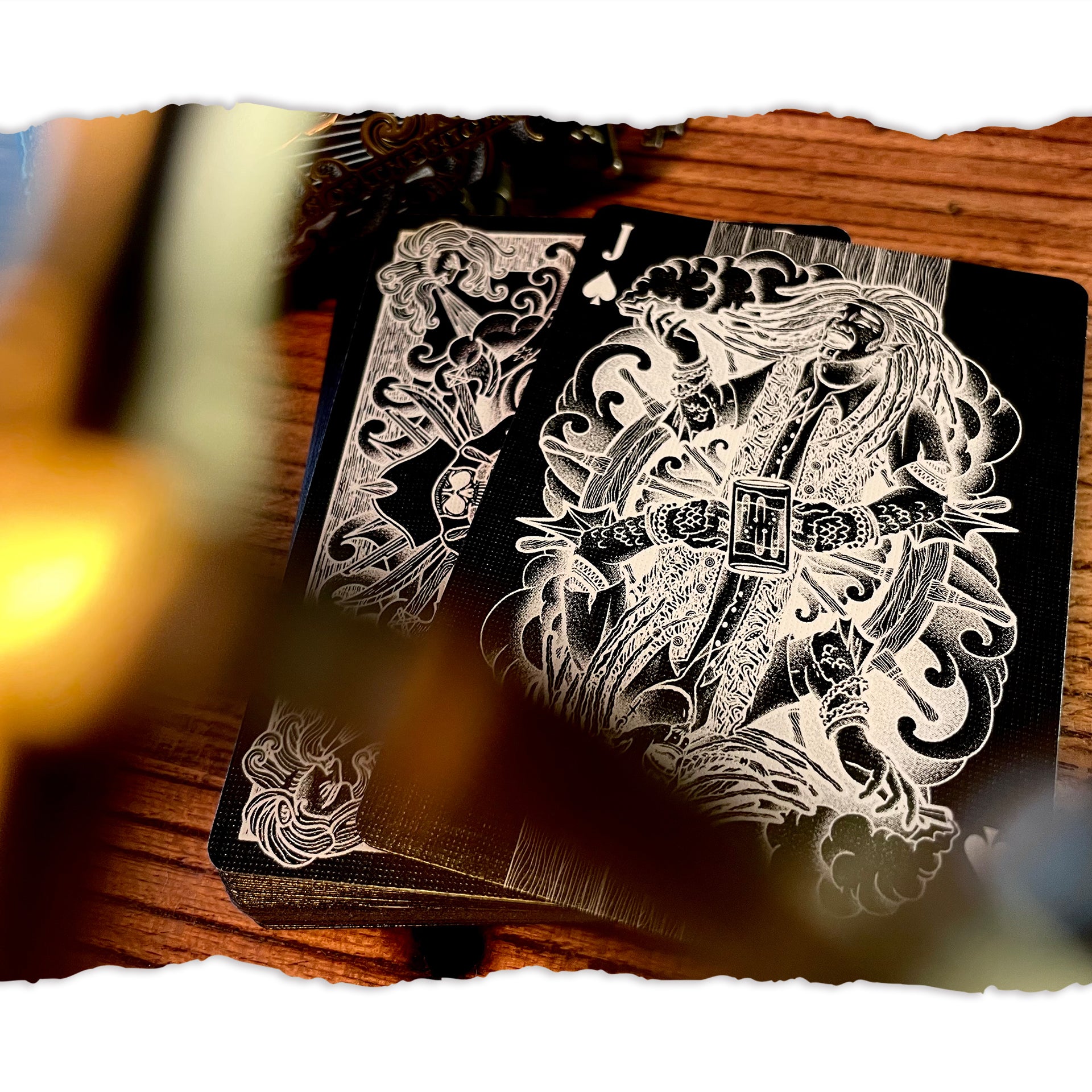 Pirate Themed Playing Cards - Night Edition with Mechanical Gear Box - Perfect for Game Nights, Magic Tricks & Collectors