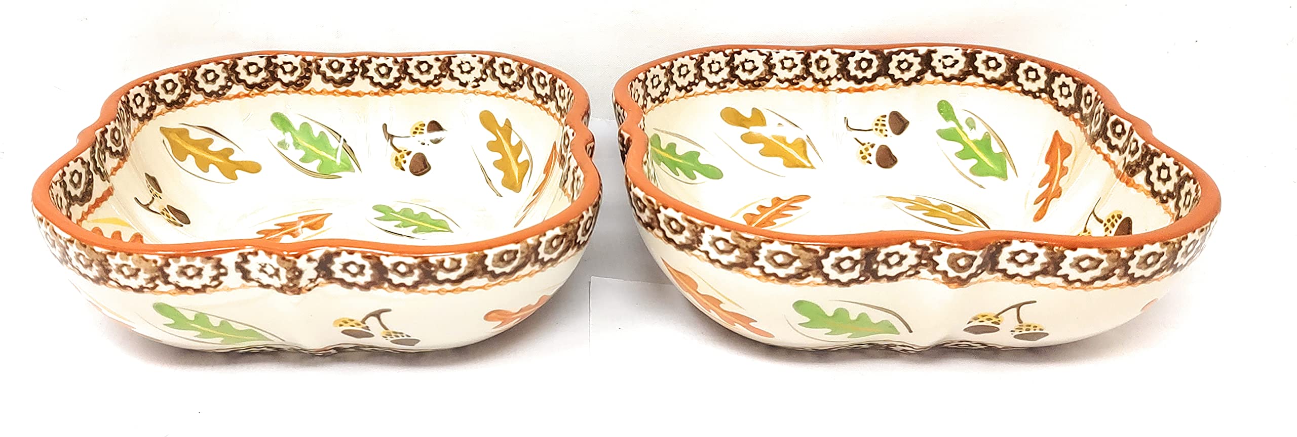 Temp-tations Set of 2 Sculpted Square Stoneware Bowls - 7.5