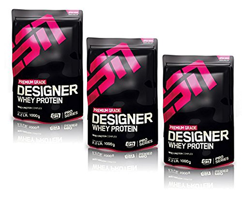 ESN Designer Whey Protein Powder - Chocolate Flavor, 3-Pack (3 x 2.2 lb) for Muscle Recovery & Post-Workout Nutrition | Gym, Fitness & Bodybuilding Supplement