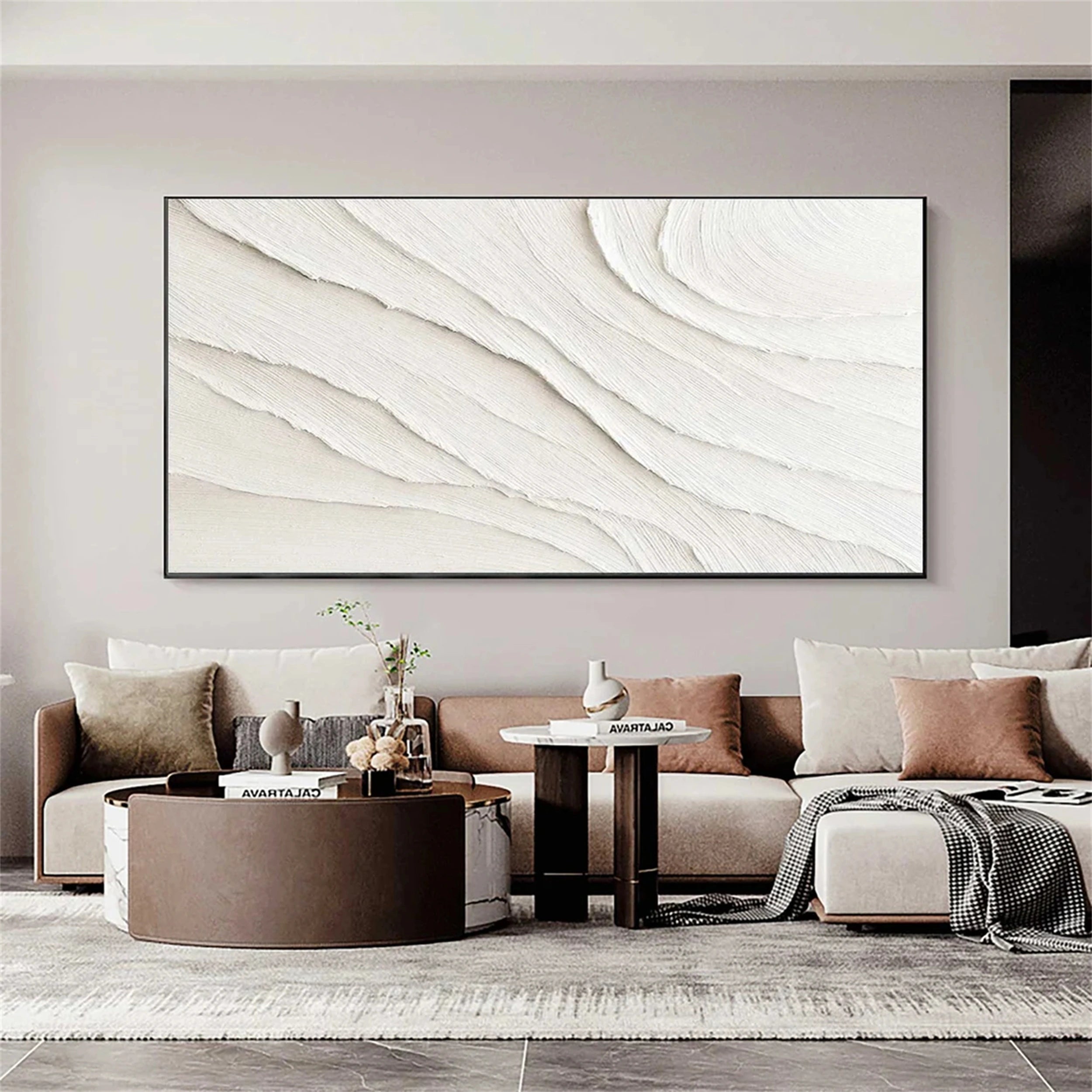 Minimalist Textured Plaster Art Painting - Abstract Wall Decor for Living Room & Bedroom #MM106