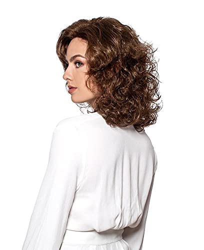 Poppy 3/4 Cap Wig - Synthetic Curly Hairpiece with Rooted Color 12/R8, 14