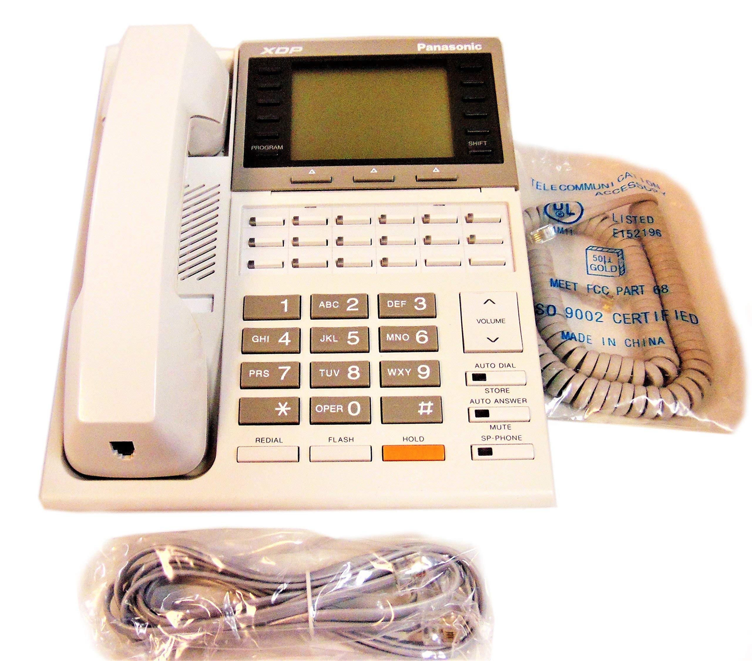Panasonic KX-T7235-W White Corded Phone - Certified Refurbished Office Telephone with Caller ID & Speakerphone for Home & Business Use