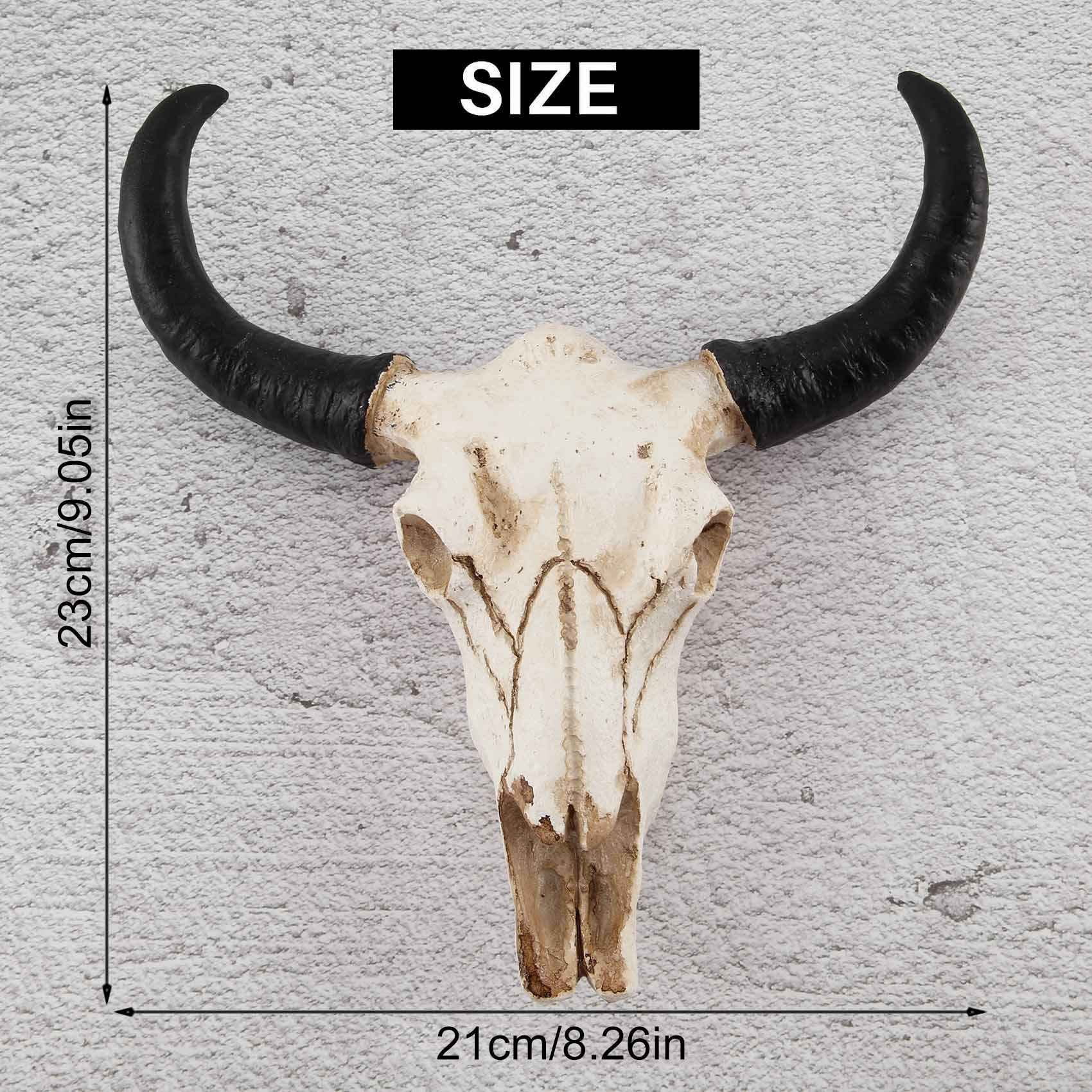 3D Resin Longhorn Cow Skull Wall Art - Wildlife Animal Sculpture for Western Home Decor, Halloween Party, Ranch & Farmhouse Wall Hanging Decoration