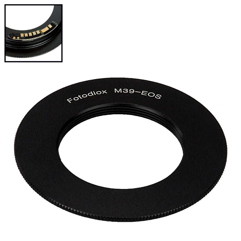 Fotodiox M39 to Canon EOS Lens Mount Adapter - Compatible with Russian M39 Thread (25.4 TPI) to Canon EF/EF-S SLR Cameras - v10 Focus Confirmation Chip - Perfect for Vintage Lens Photography & Film Making