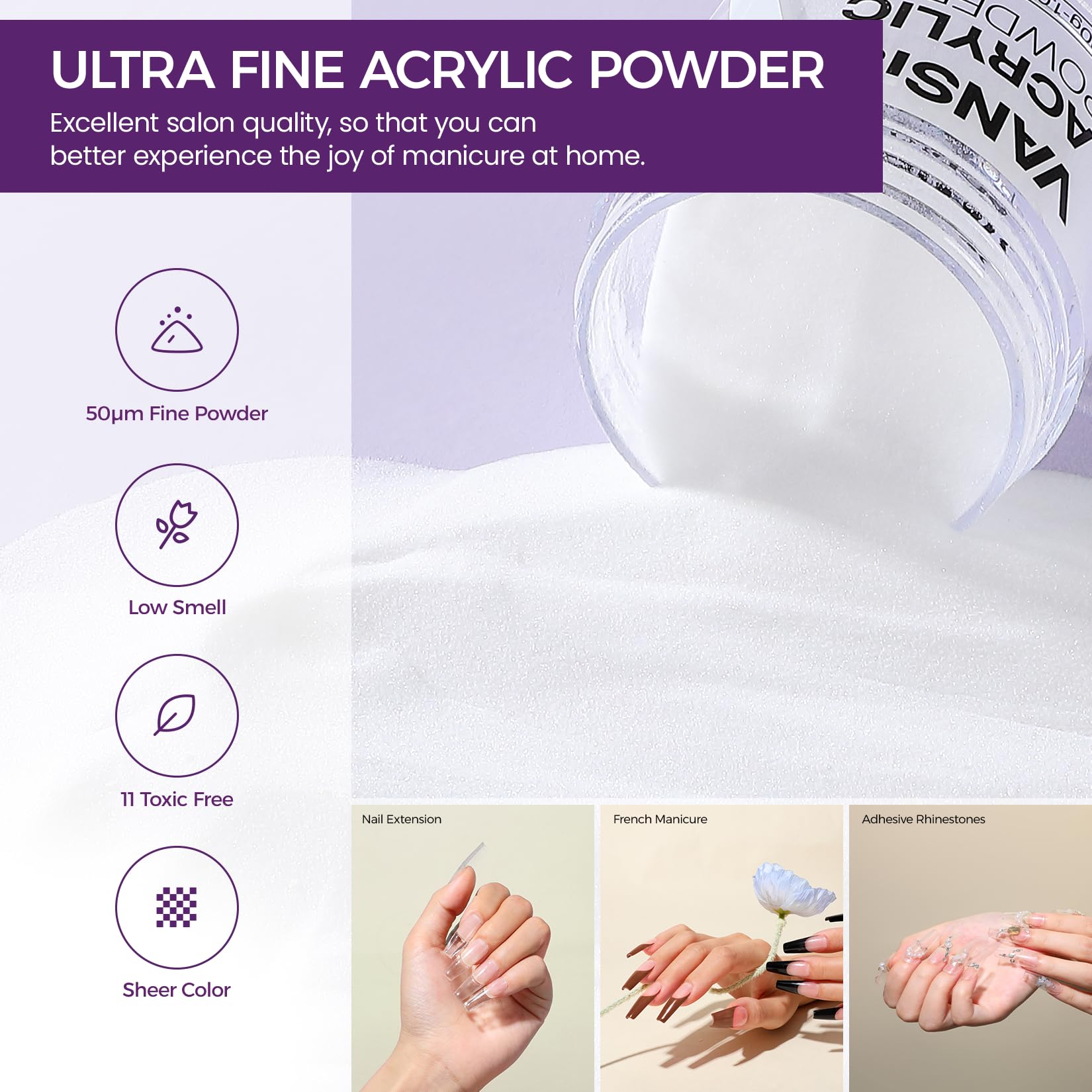 Professional Acrylic Nail Kit for Beginners - 30g Clear Acrylic Powder & 75ml Liquid Set with Nail Brush & Forms - DIY Salon Nail Extension Kit for Home Manicure & Nail Art - Perfect for Parties, Weddings & Special Occasions