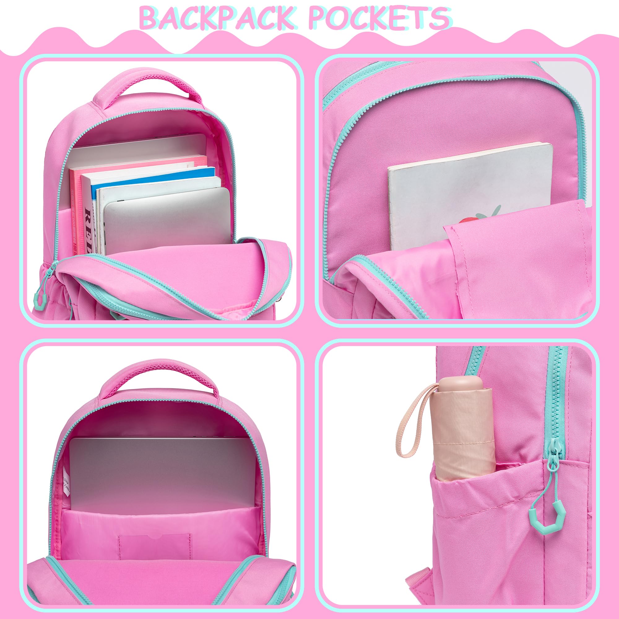Stylish Aesthetic Backpack for Girls - Cute School Backpack with Lunch Box Compartment | Perfect for School, Travel & Daily Use