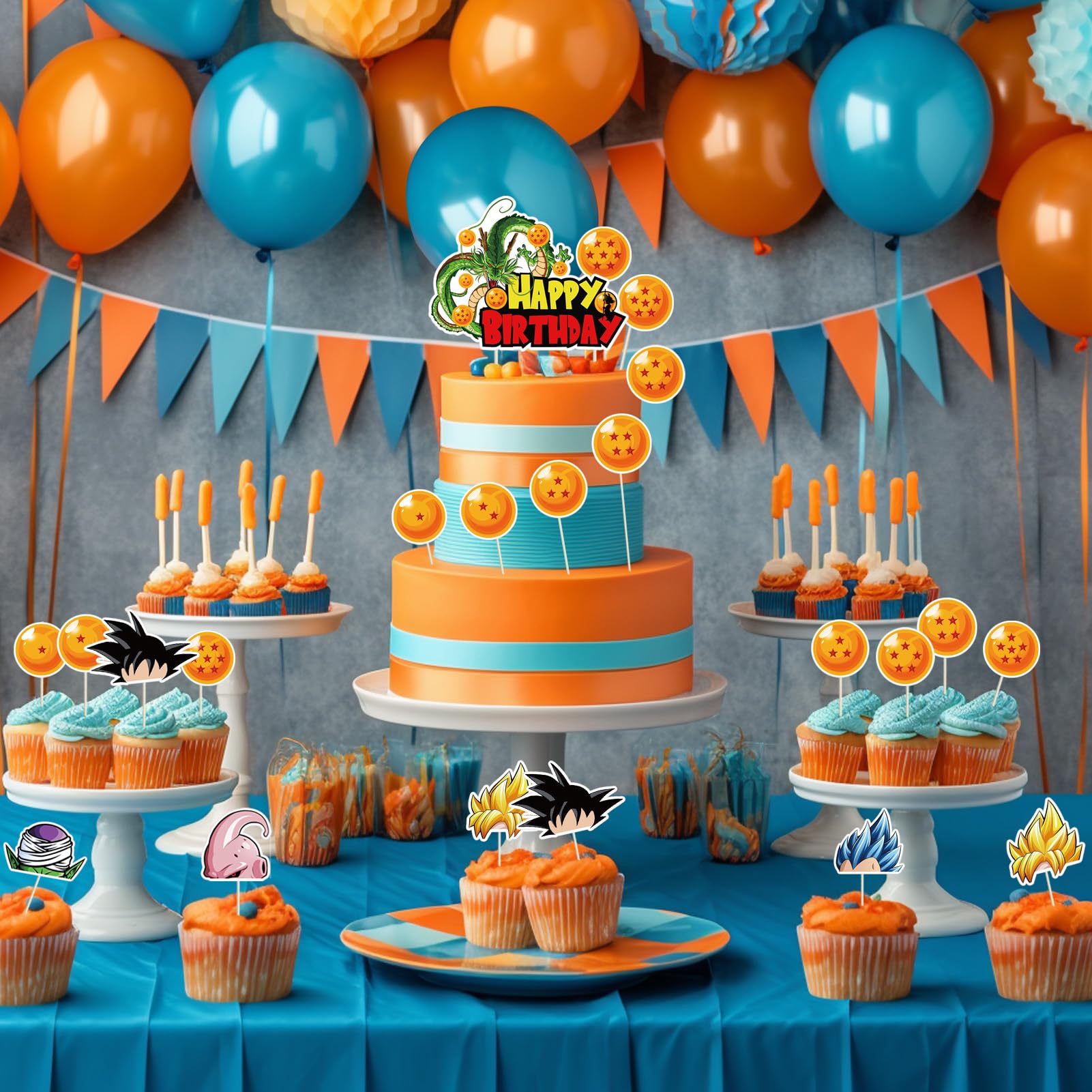 25Pcs Kids Birthday Party Cake & Cupcake Toppers - Boys Theme Party Decorations for Birthday Celebrations, Baby Showers & Special Events