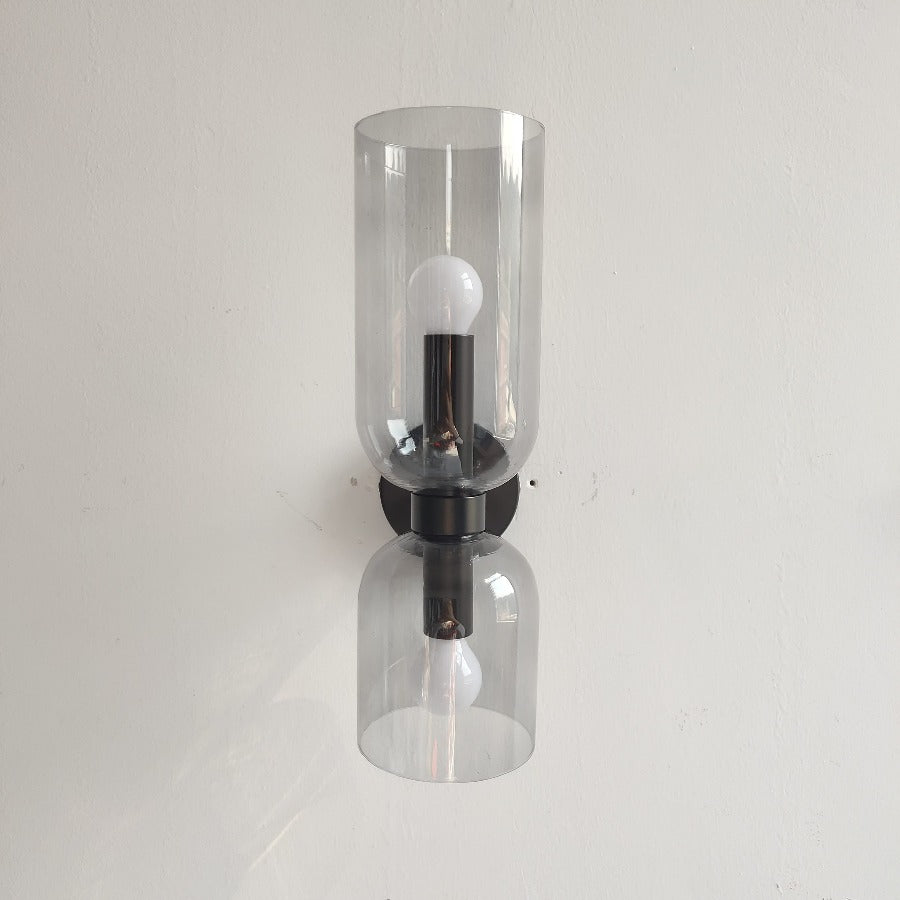 Modern White Cylindrical Glass Wall Lamp - Sleek Contemporary Lighting for Living Room, Bedroom & Hallway Decor