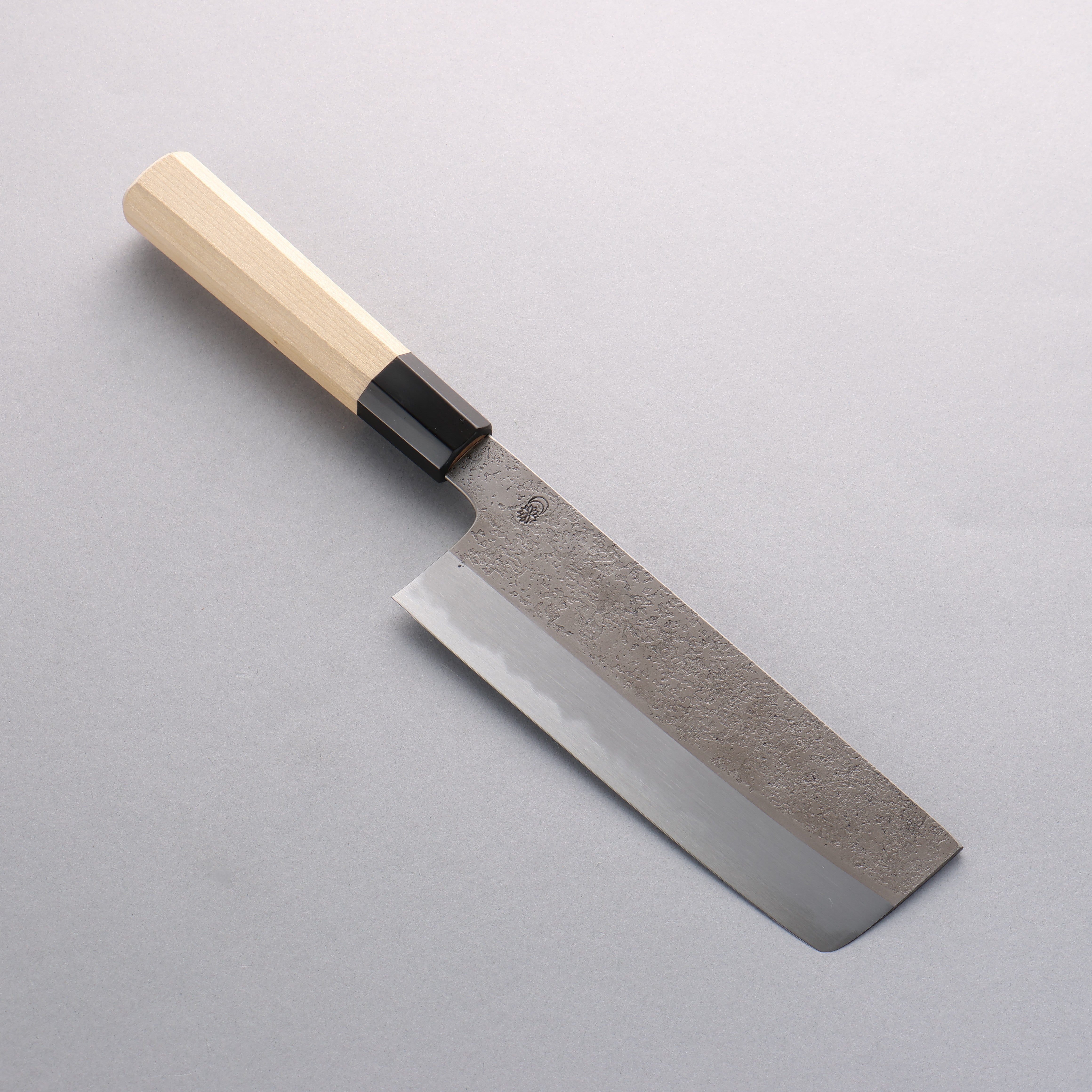 Premium Kikuzuki White Steel No.2 Nashiji Nakiri Knife 180mm - Japanese Chef Knife with Magnolia Wood Handle - Perfect for Vegetable Chopping, Slicing & Food Prep