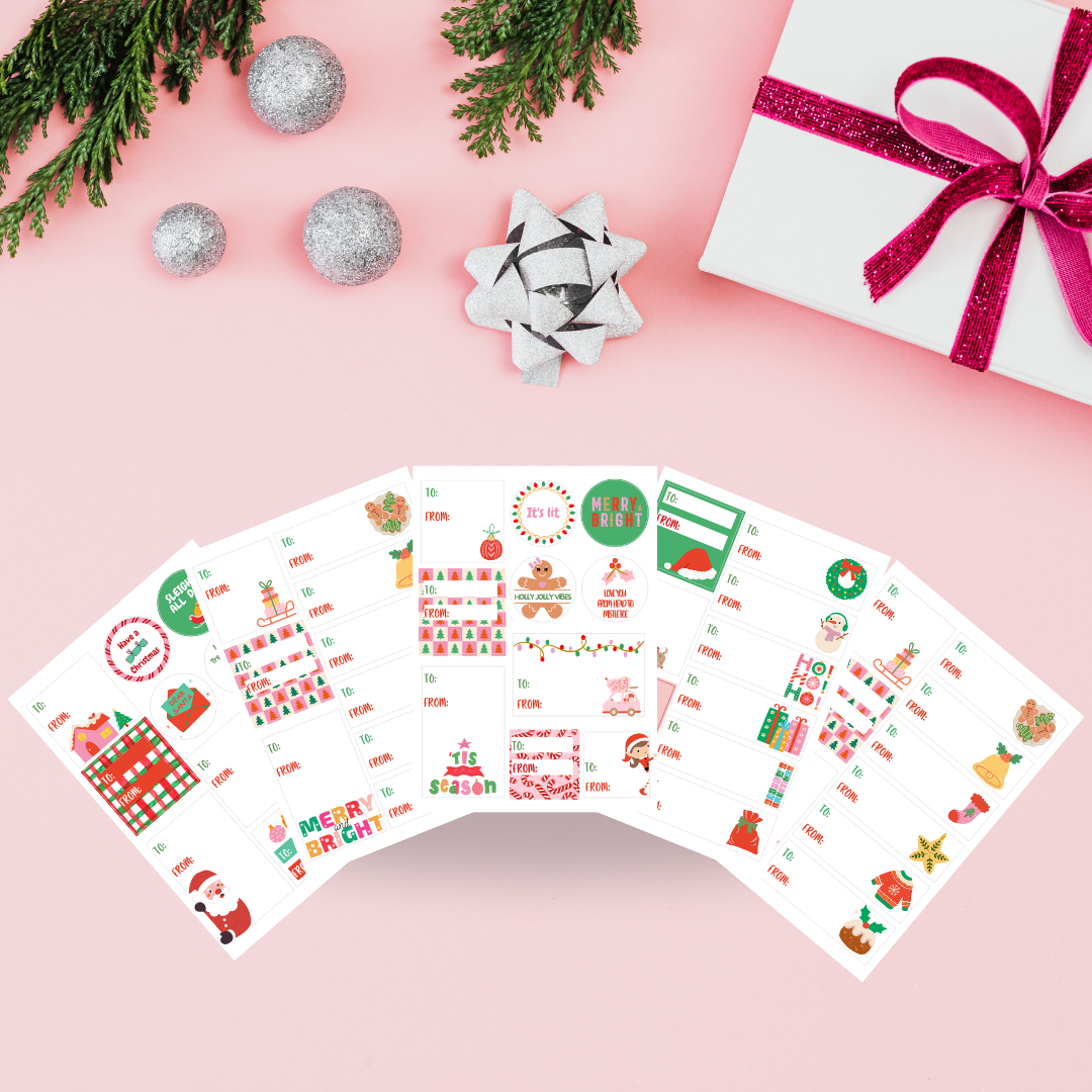 Christmas Gift Sticker Pack - 47 Unique Holiday Stickers for DIY Crafts, Scrapbooking & Gift Wrapping - Perfect for Christmas Cards, Party Decorations & Holiday Gifts