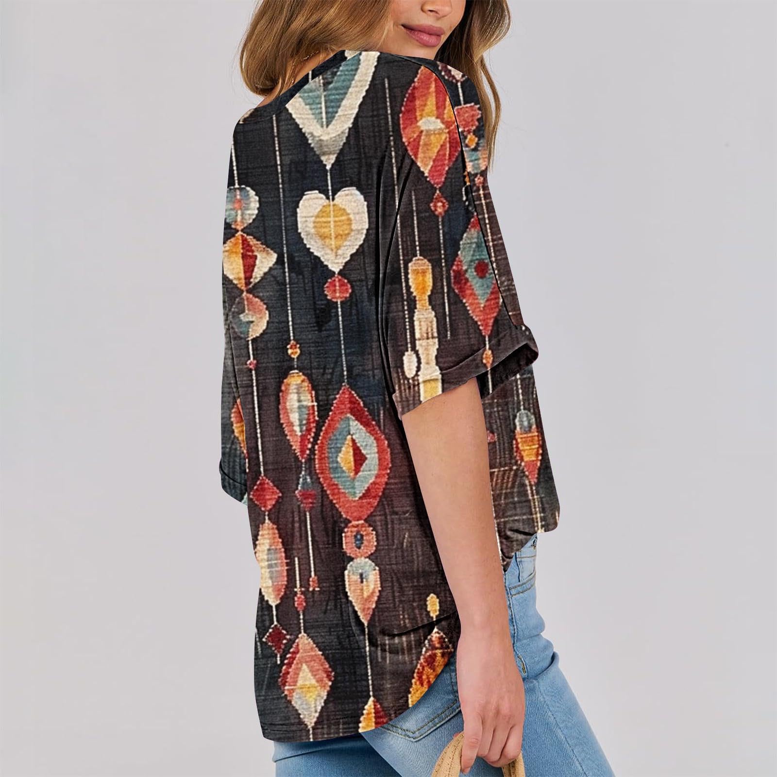 Oversized T-Shirts for Women - Crew Neck Half Sleeve Loose Fit Summer Tops - Business Casual Blouse for Office & Weekend Wear