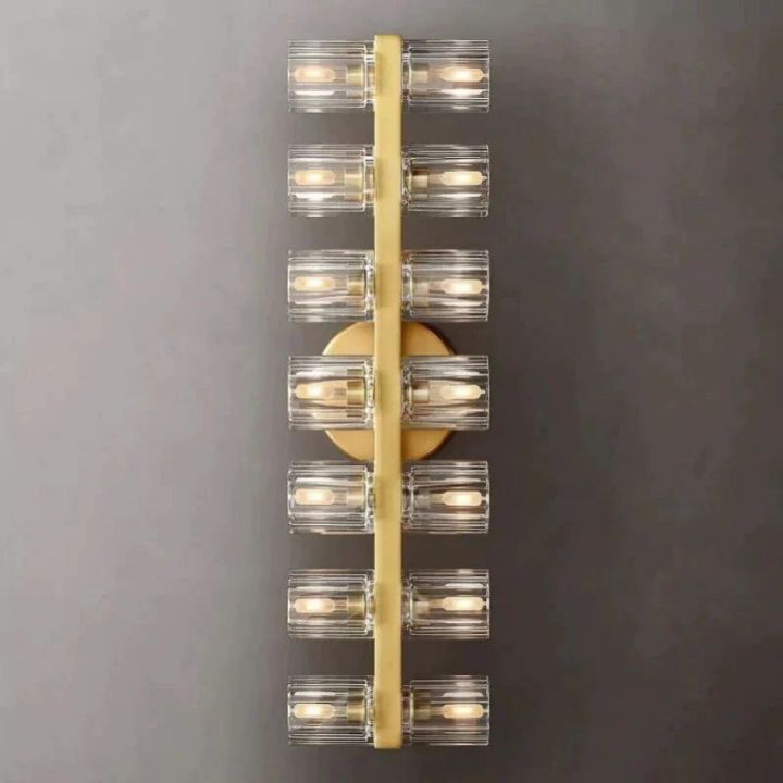 14-Light Aurora Wine Glass Wall Sconce - Elegant LED Lighting Fixture for Dining Room, Bar, and Home Decor