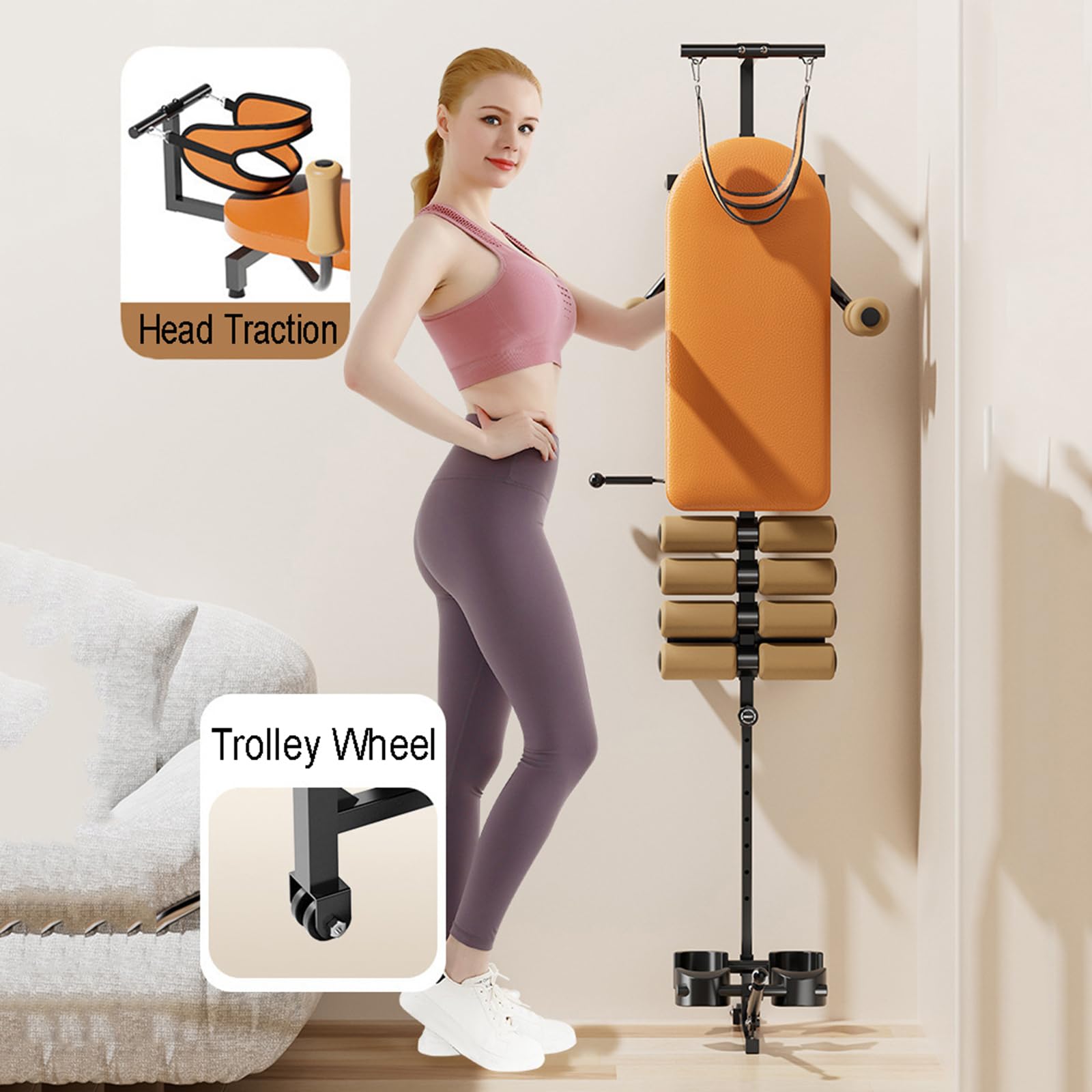 Premium Cervical Lumbar Spine Traction Bed - Adjustable 55-73 Inch Back Stretcher for Pain Relief & Decompression (Supports 287 lbs) - Ideal for Home Therapy, Chiropractic Care, and Posture Correction