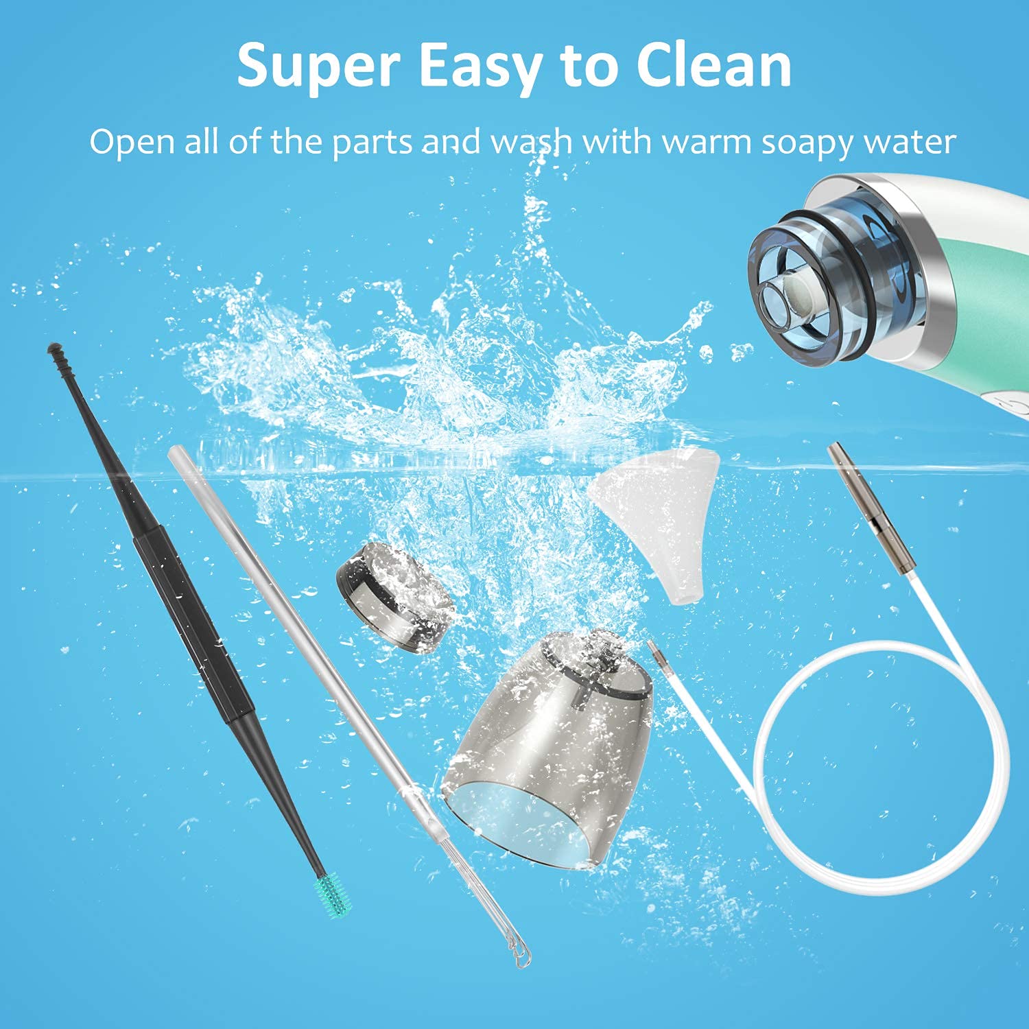 Ear Wax Removal Kit - 5-Level Adjustable Suction USB Rechargeable Ear Vacuum Cleaner with Soft Silicone Tips for Safe Ear Cleaning at Home, Perfect for Adults & Travel Use