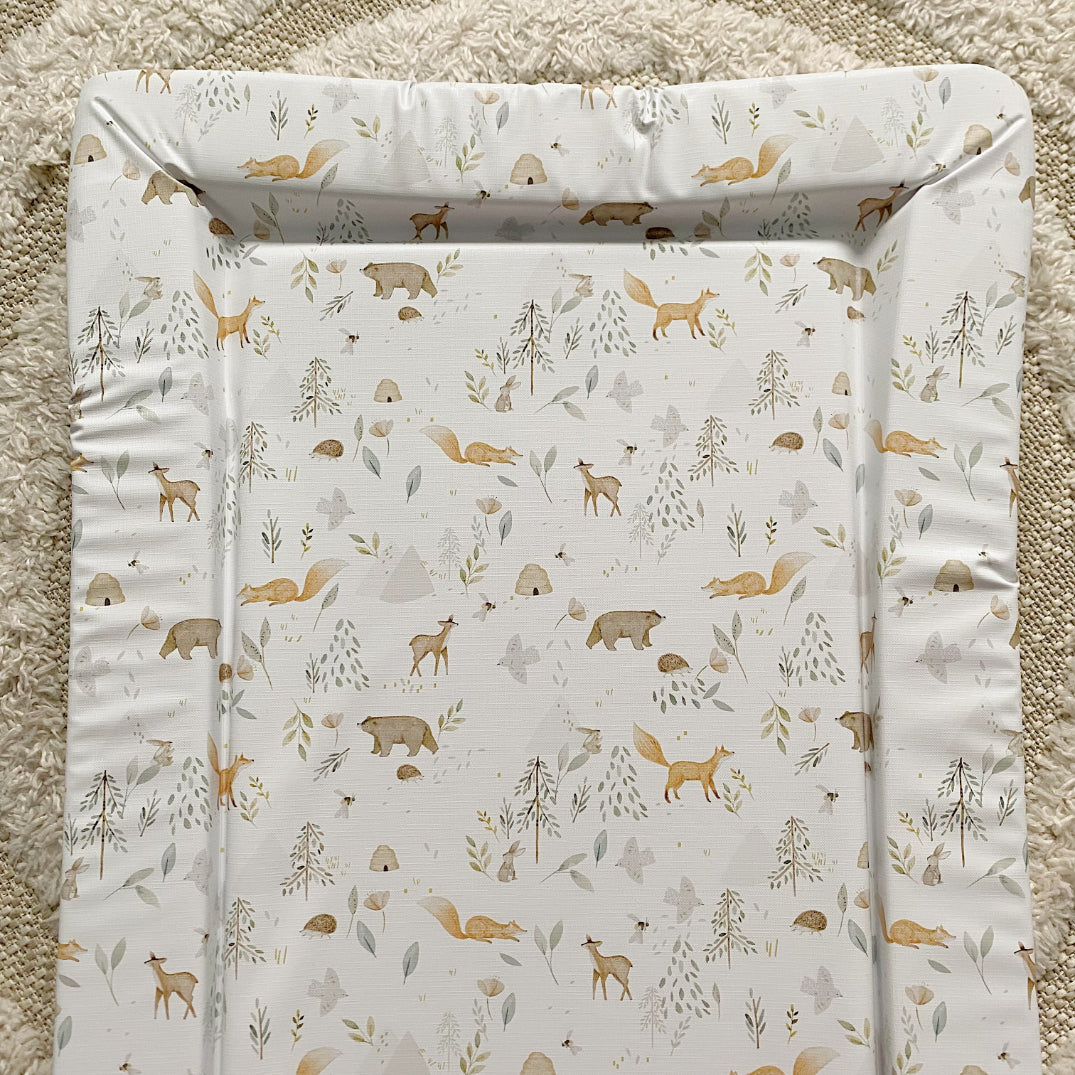 Premium Waterproof Baby Changing Mat with Adorable Woodland Animals Print - Soft, Portable & Easy to Clean for Nursery, Travel & On-the-Go Diaper Changes