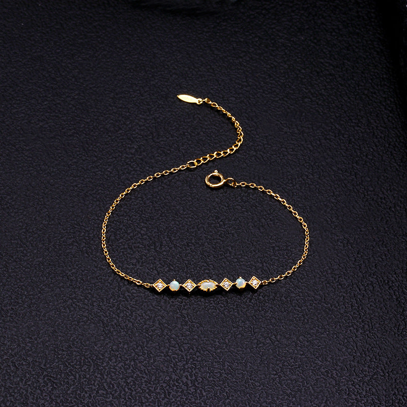 Dainty Opal Bracelet for Libra Birthstone - Elegant Zodiac Jewelry Gift for Women | Perfect for Birthday, Anniversary & Special Occasions