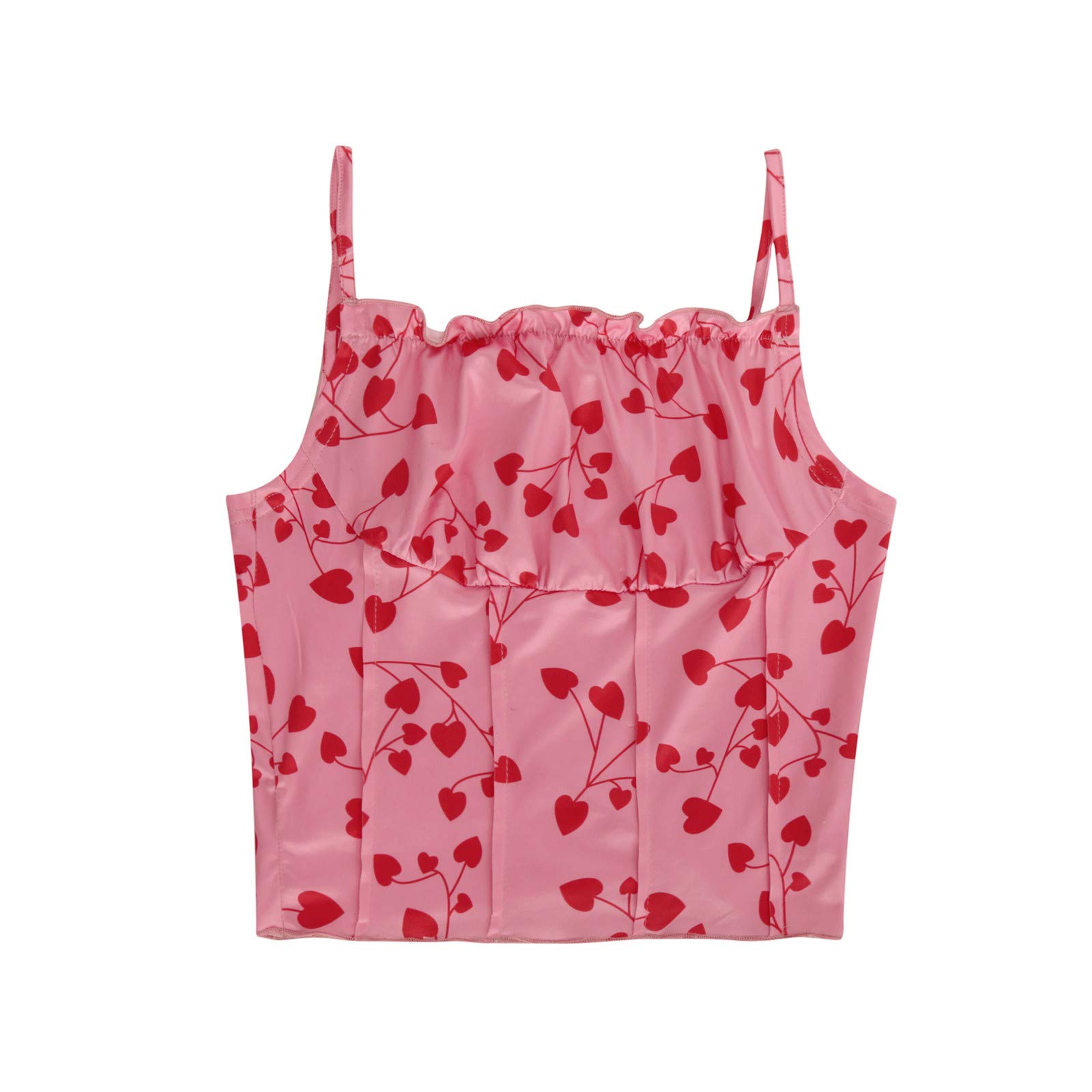 Women's Love Print Sleeveless Crop Vest Tank Top - Stylish Summer Casual Wear for Beach, Party & Daily Outfits