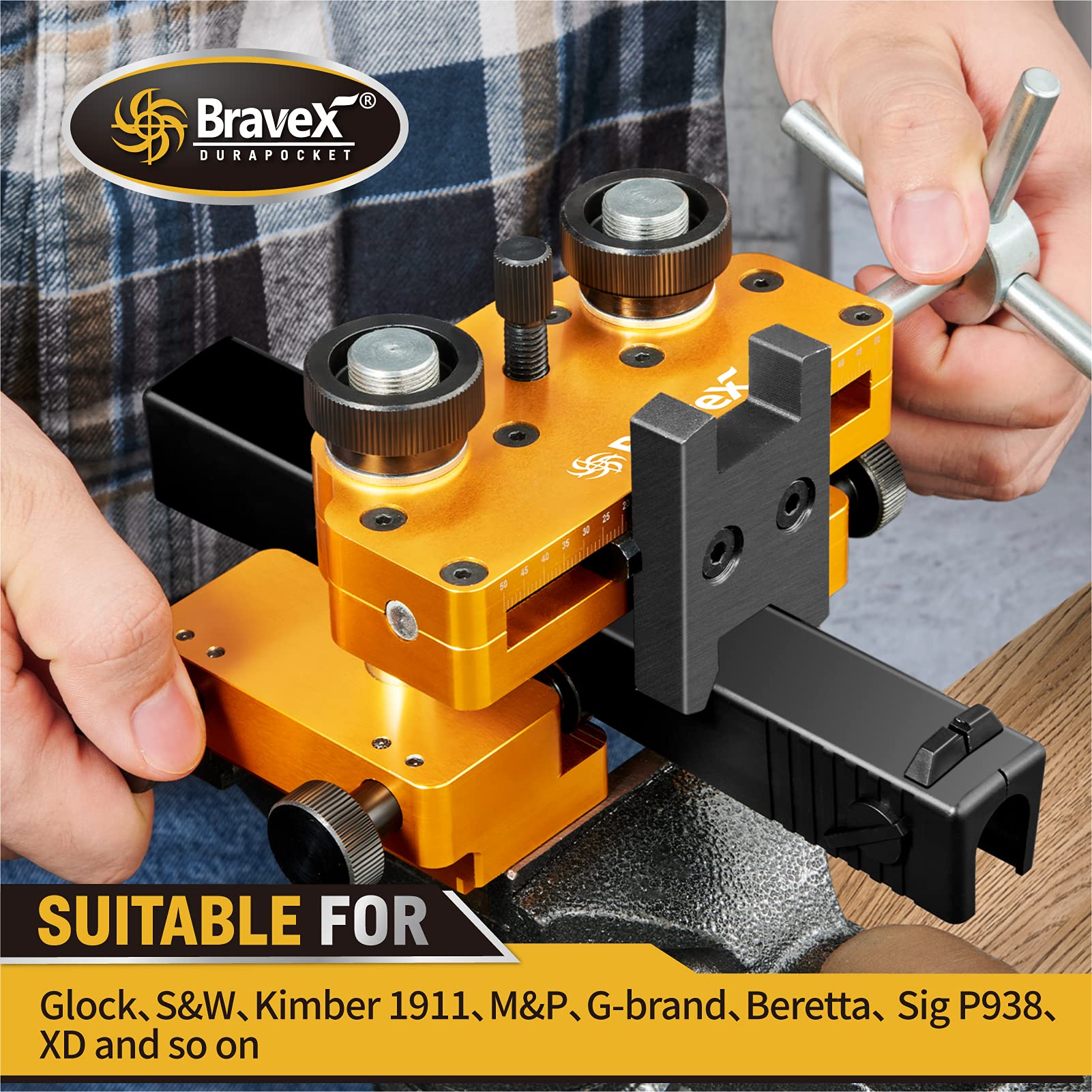 Upgraded Sight Pusher Tool - High Precision Rotatable Sight Prong for Front & Rear Sights | Durable Aluminum Frame | Perfect for Gunsmithing, Pistol & Rifle Sight Adjustment & Removal | Professional Firearm Maintenance Accessory