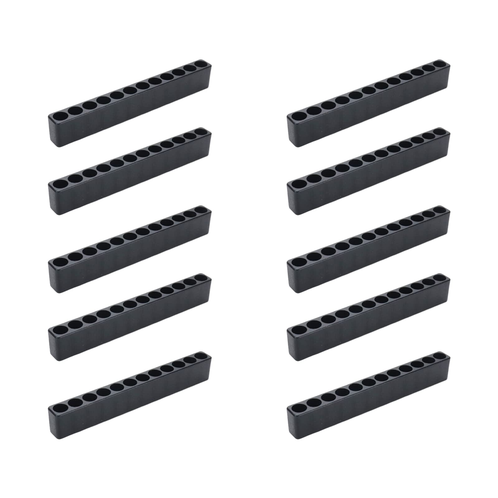 10Pcs Hex Shank Screwdriver Bit Holder - Plastic Screwdriver Head Storage Case with 12 Holes (Black) - Perfect for Tool Organization & DIY Projects