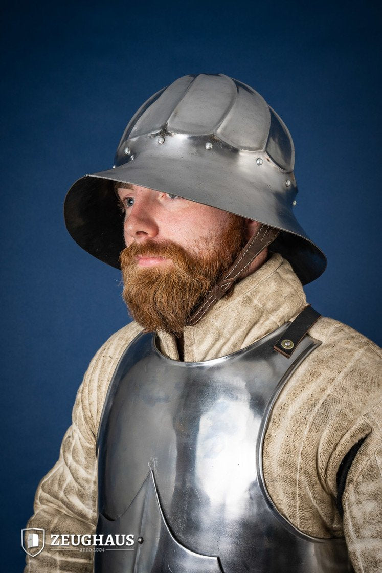 Medieval Burgundian Kettle Helmet 1.6mm Polished Steel - Perfect for LARP, Renaissance Fairs & Historical Reenactments