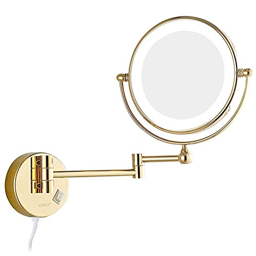 10x Magnifying Mirror for Bathroom - Xinmier Double Sided Wall Mounted Vanity Mirror with Extendable Arm & Switch Plug - Perfect for Shaving, Makeup Application & Skincare Routine