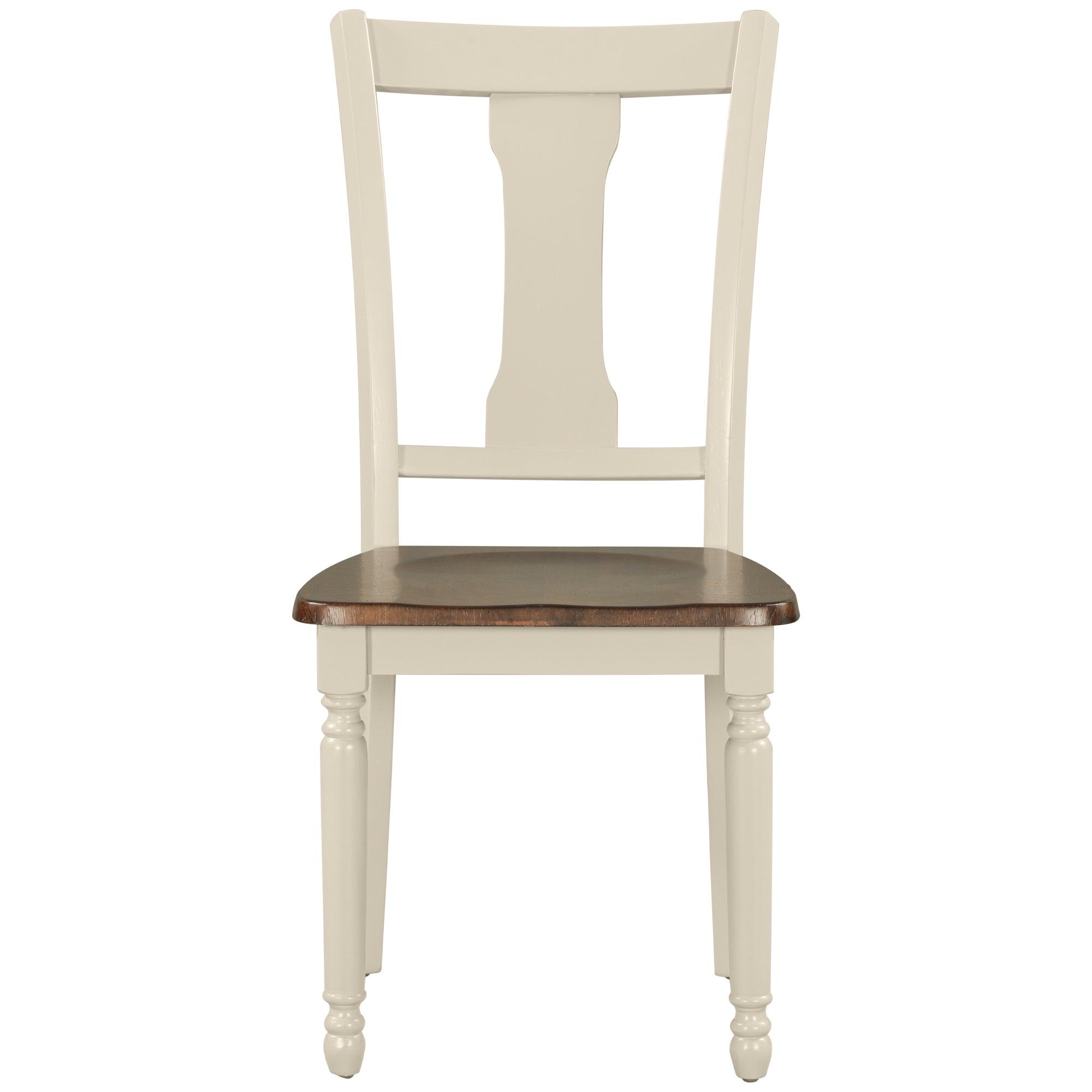Classic 6-Piece Wooden Dining Set with Table, 4 Chairs & Bench for Kitchen & Dining Room - Brown & Cottage White | Perfect for Family Meals, Entertaining Guests & Small Space Dining