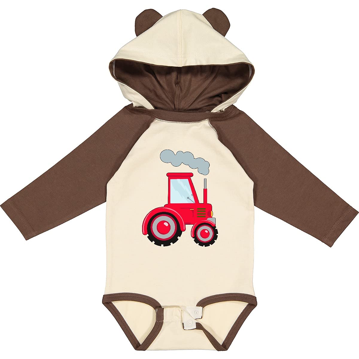 Inktastic Fun Red Tractor Long Sleeve Baby Bodysuit - Adorable Farm-Themed Outfit for Newborns & Infants | Perfect for Playtime, Photo Shoots & Farm Visits