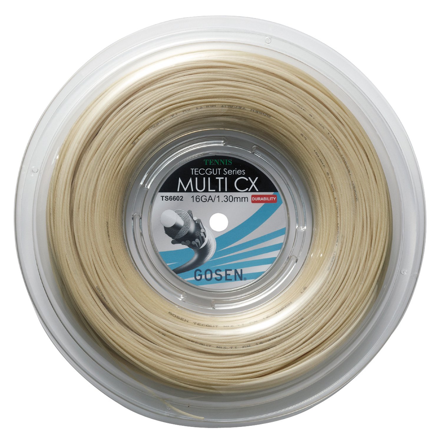 GOSEN Multi CX Tennis String - Natural, Durable & Superior Tension Retention | Multifilament Performance for Competitive Play & Tournament Matches