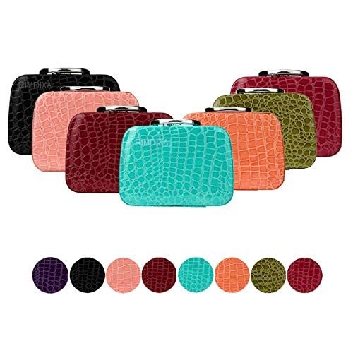 Stylish PU Leather Cosmetic Bag for Women - Travel Makeup Case with Magnifying Mirror, Toiletry Organizer & Jewelry Pouch | Perfect for Vacation, Gym, and Daily Use (Multiple Colors)