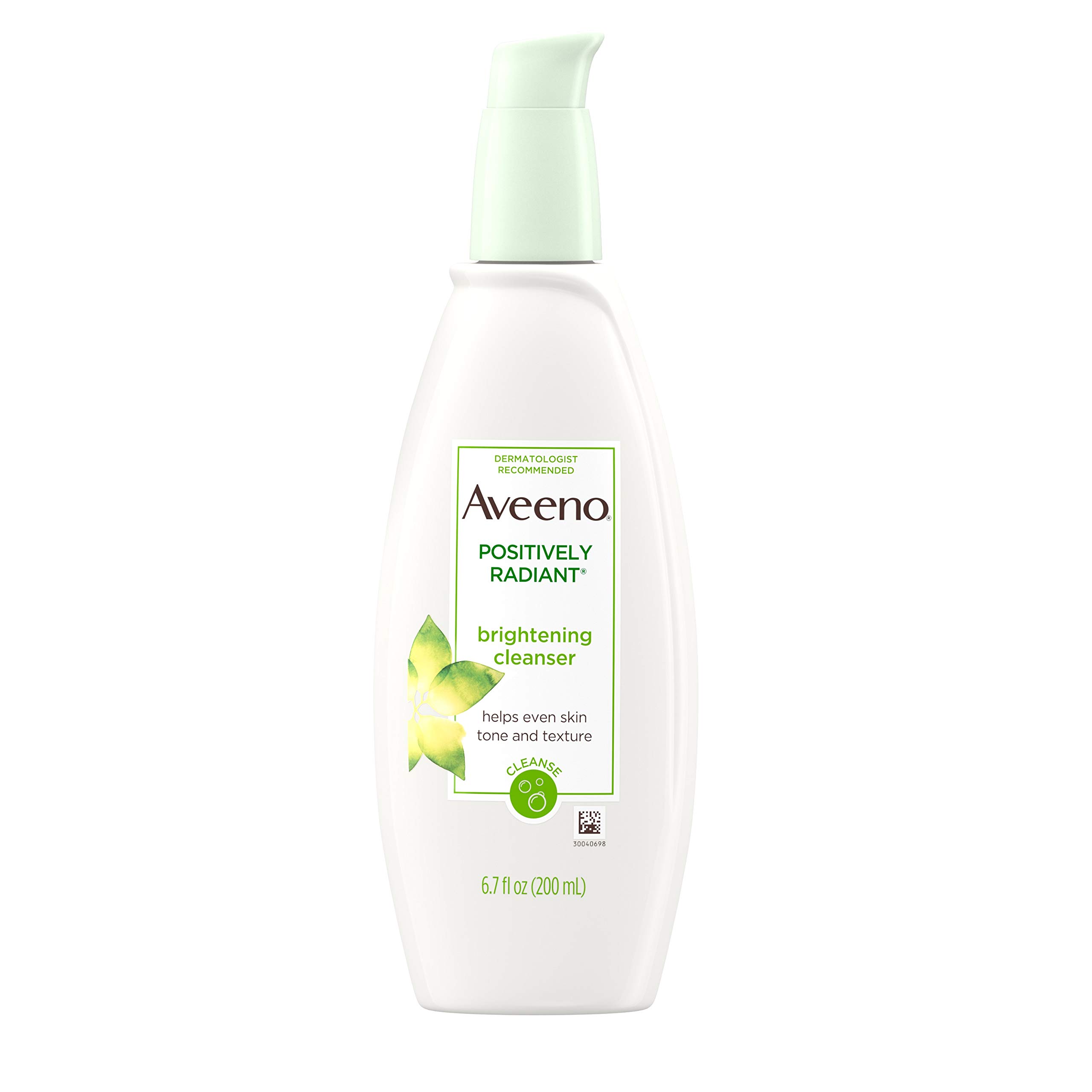 Aveeno Positively Radiant Brightening Facial Cleanser for Sensitive Skin - Non-Comedogenic, Oil-Free & Hypoallergenic Face Wash - 6.7 fl oz (2 Pack) - Gentle Daily Cleansing for Brighter, Healthier Skin