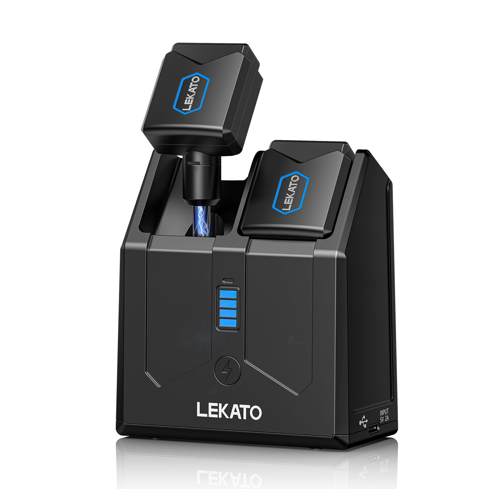 LEKATO 5.8GHz Rechargeable Wireless Guitar System with Charging Case - 4-Channel Transmitter & Receiver for Electric Guitar & Bass - Perfect for Live Performances, Studio Recording & Stage Shows