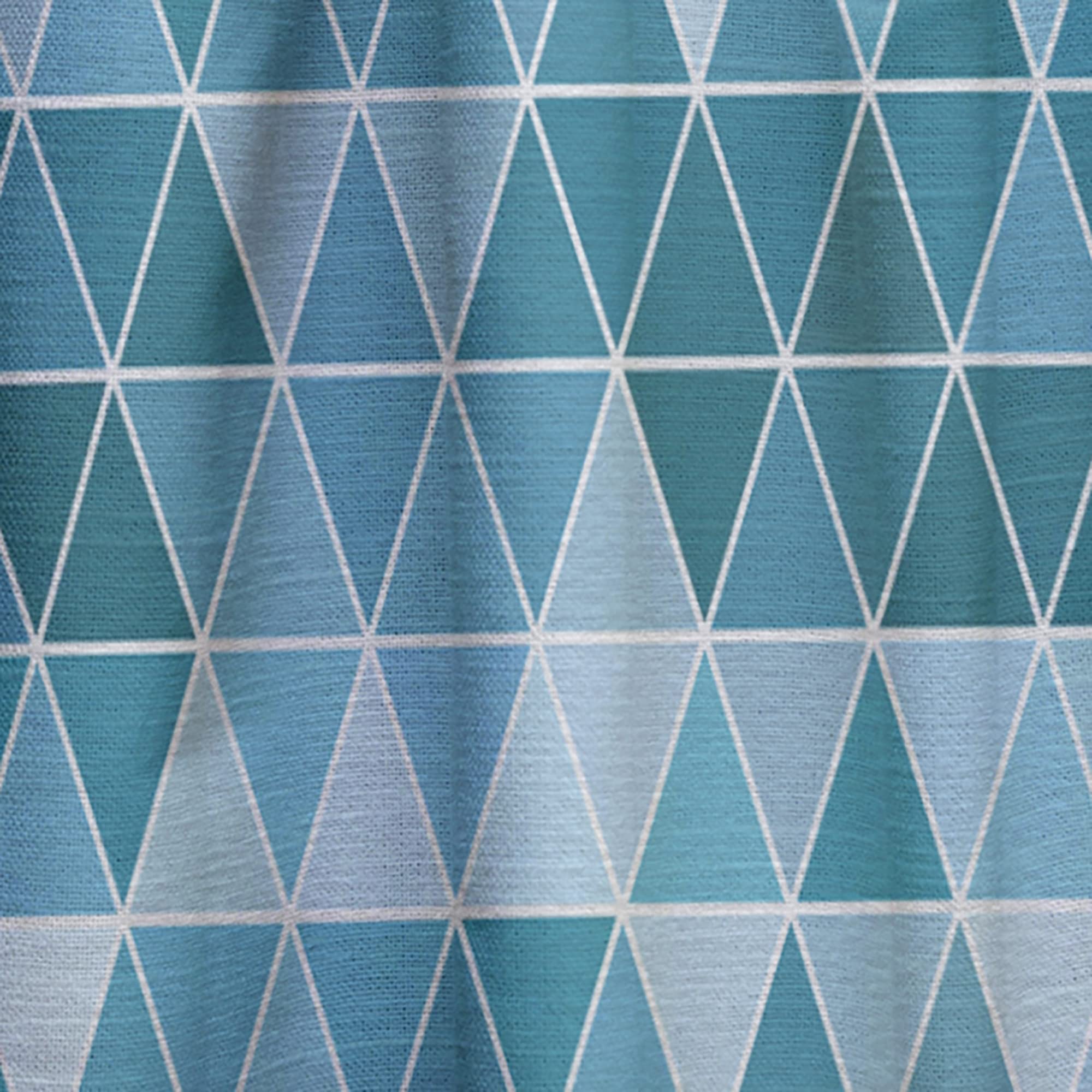 Blue Geometric Triangle Pattern Thermal Insulated Curtains - Single Panel 52x120 Inches - Blackout Drapes for Bedroom & Living Room - Modern Window Treatment for Home Decor
