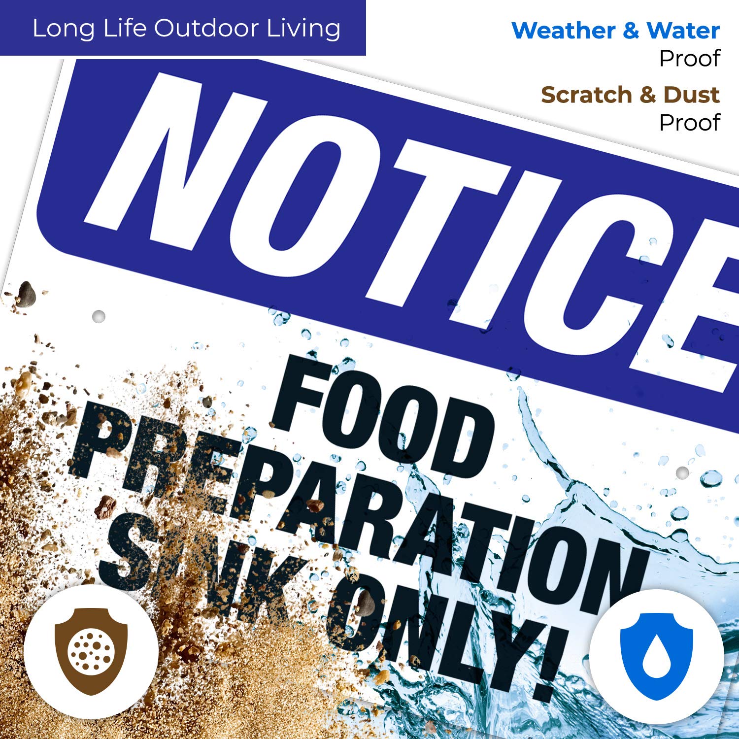 OSHA Compliant Food Preparation Sink Only Sign - 18x24 Inch Rust-Free Aluminum Notice Sign for Commercial Kitchens - Fade Resistant Indoor/Outdoor Safety Sign - Made in USA (Perfect for Restaurants, Cafeterias & Food Service Areas)