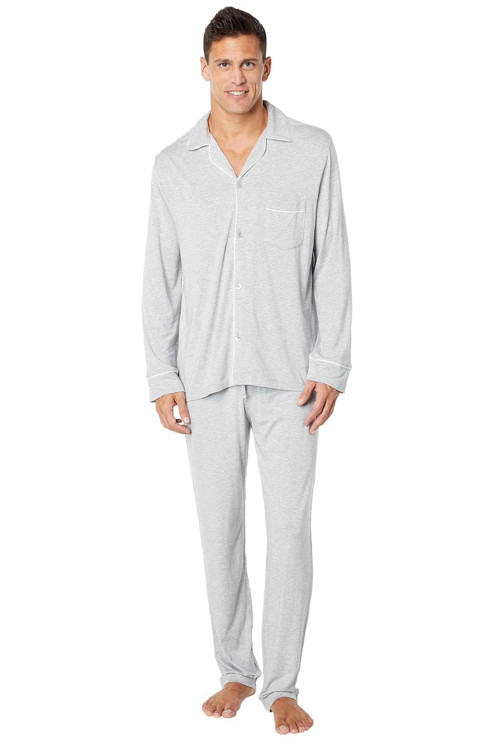Eberjey William Men's Pajama Set - Soft Cotton Sleepwear for Men - Perfect for Lounging, Travel & Relaxation at Home