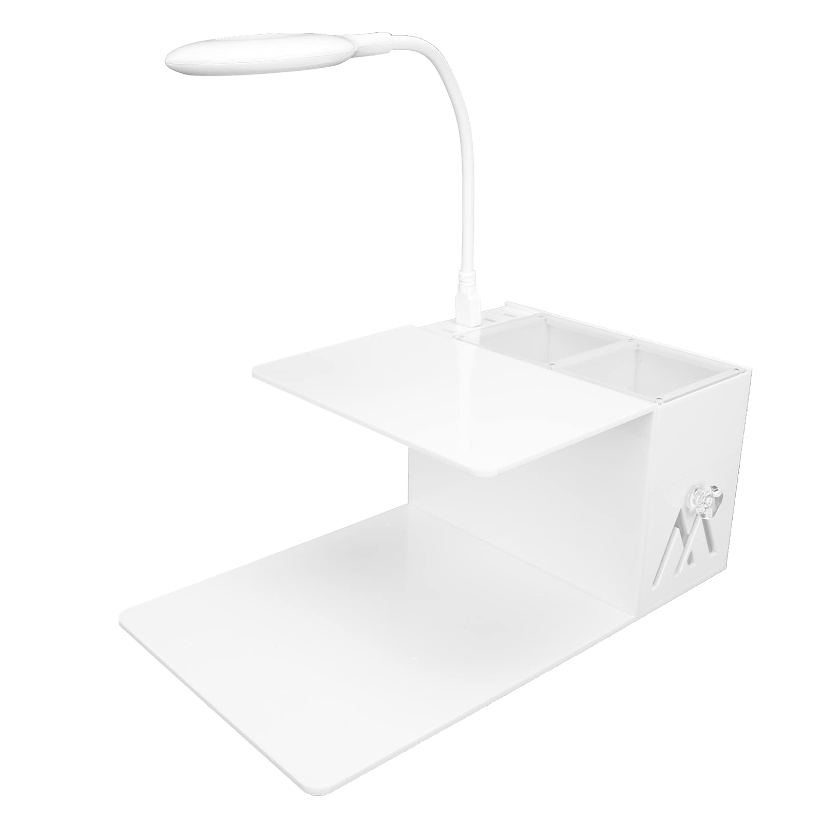 Professional Eyelash Extension Organizer Stand with Adjustable USB LED Light - Acrylic Makeup Tool Shelf for Eyelash Artists & Beauty Professionals - Perfect for Salon, Home, and Travel Use