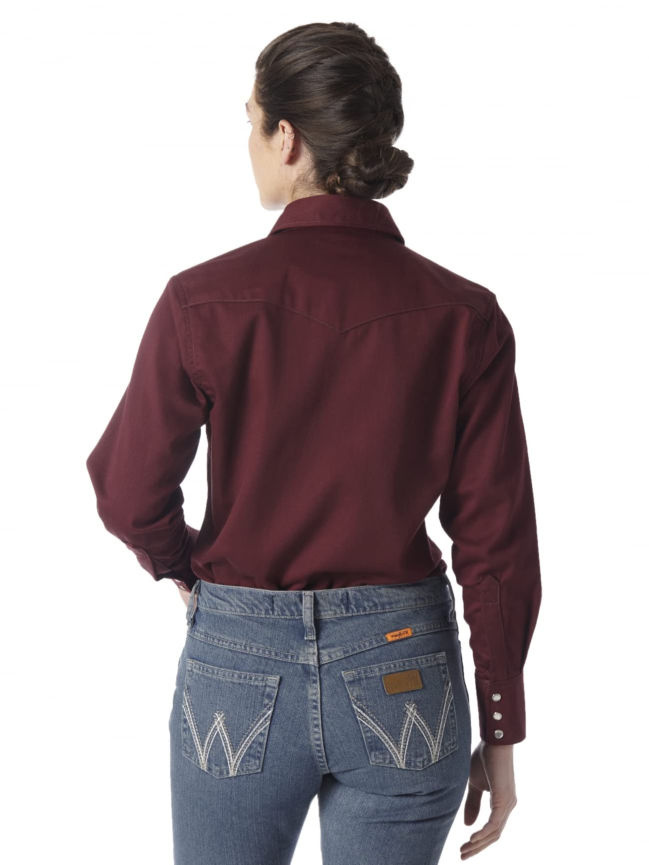 Wrangler Women's Flame Resistant Long Sleeve Shirt - FR Work Shirt for Safety & Comfort | Perfect for Construction, Oilfield & Industrial Work