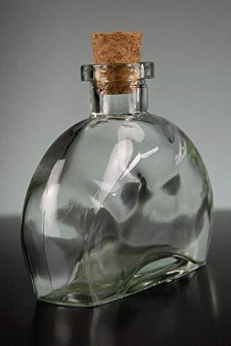12 Fiji Clear Glass 4-Inch Bottles 6oz - Premium Empty Glass Containers for DIY Crafts, Essential Oils, Candles & Home Decor - Perfect for Wedding Favors, Party Decorations & Gift Packaging