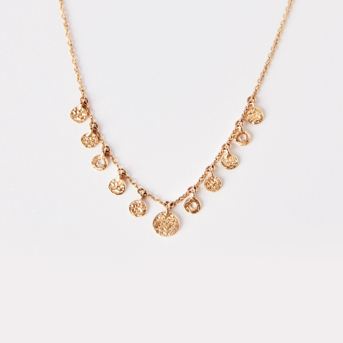 14K Yellow Gold Diamond Abacus Disk Necklace - Elegant Jewelry for Women, Perfect for Parties, Weddings & Special Occasions