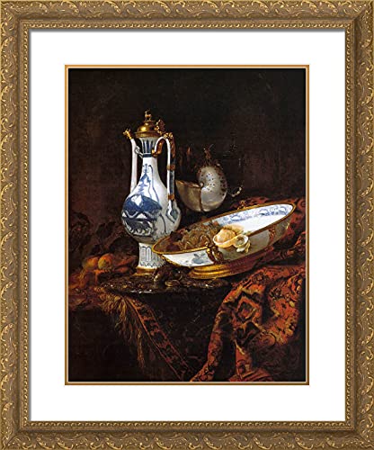 Gold Ornate Wood Frame with Double Matting