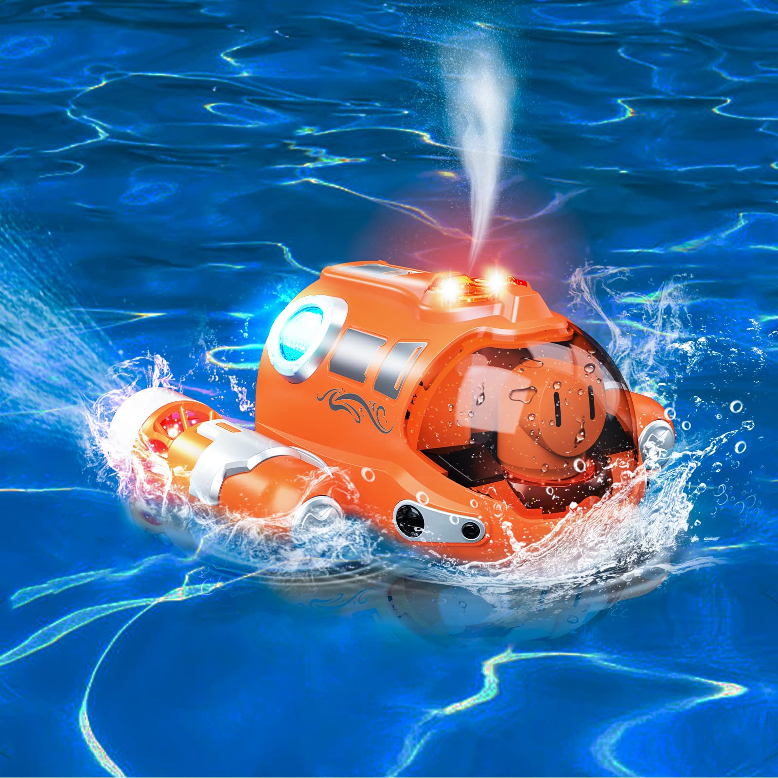 **VINTOP Remote Control Boat for Kids - 2.4GHz RC Spray Gas Boat with Rechargeable Battery, Water Toys for Ages 6-12, Light-Up Indoor & Outdoor Summer Fun, Birthday Gift for Boys & Girls - Perfect for Pool, Lake, and Beach Play**
